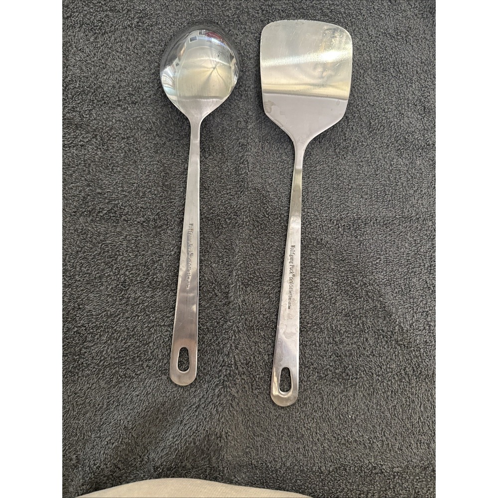 Wolfgang Puck Stainless Steel Utensil Set of 2 Heavy Duty Spatula & Spoon READ - Picture 8 of 12